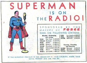Supermen radio ad from ACTION COMICS #26